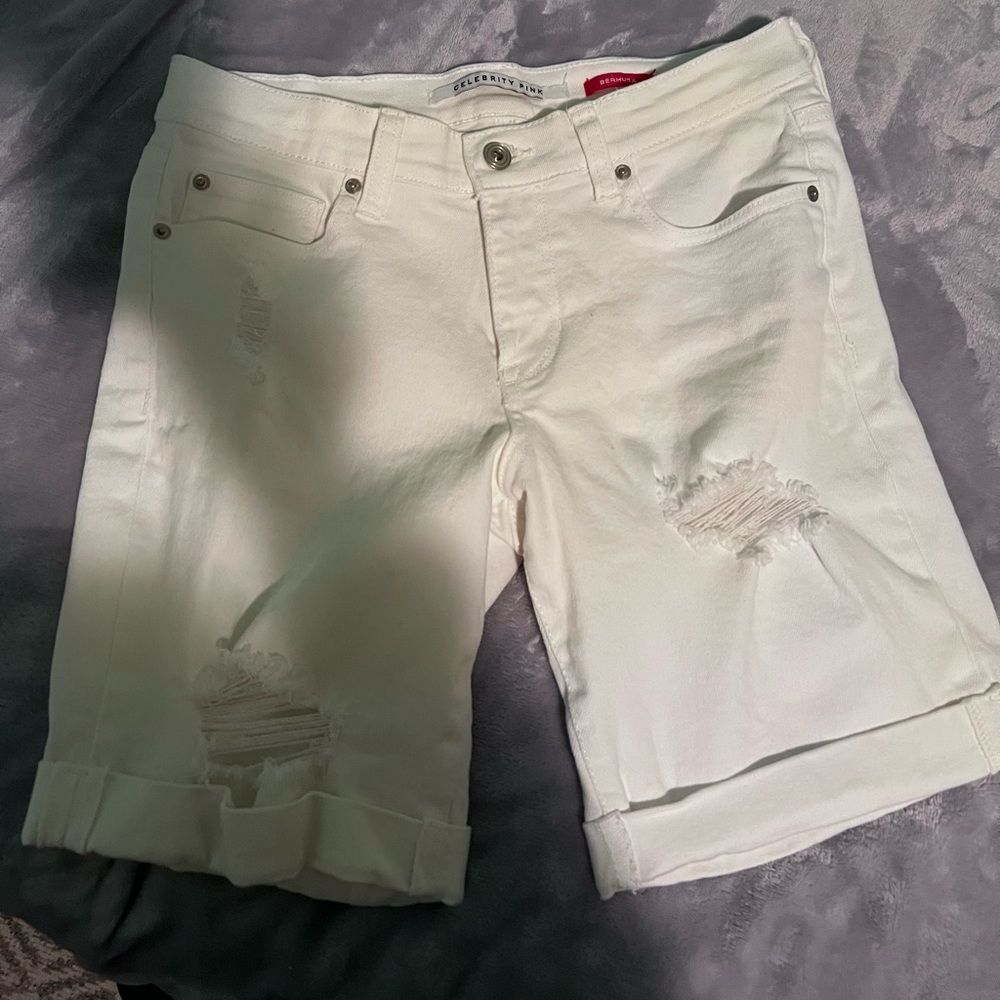 Celebrity pink white shorts size 5 (27)